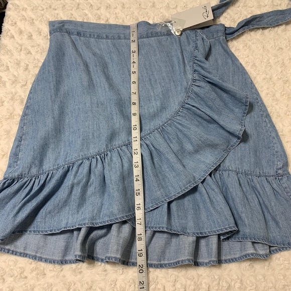 Rails Etienne Chambray Wrap Mini Skirt Sz L - Picture 11 of 11